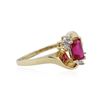 Image 2 : 10KT Yellow Gold 0.50 ctw Ruby and Diamond Ring