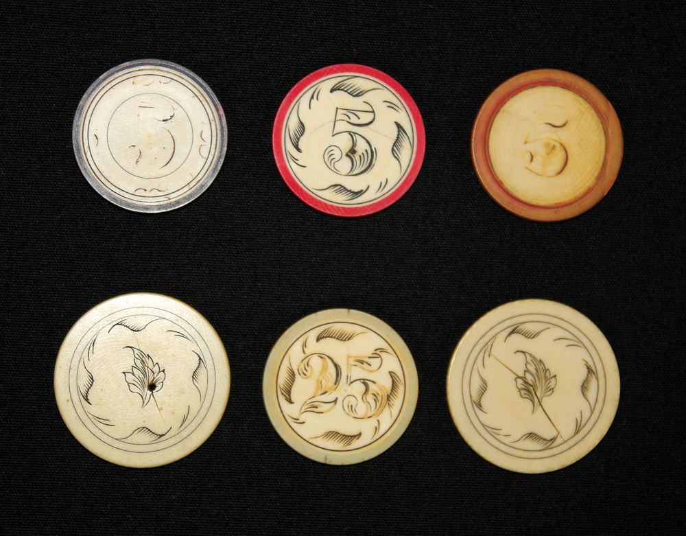 Antique Ivory Poker Chips and Markers