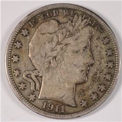 1911 BARBER HALF DOLLAR, VF