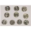 Image 1 : LOT OF ( 10 ) GEM BU 1942-S SILVER WAR NICKELS