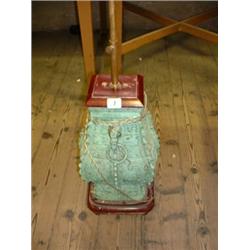 LARGE CAST METAL LAMP BASE WITH TWIN BRASS LIGHT FITTING...