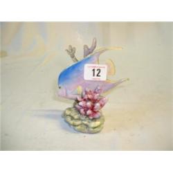 ROYAL WORCESTER FISH ORNAMENT "BLUE ANGEL" (SLIGHTLY DAMAGED)...