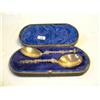 Image 1 : PAIR OF LONDON SILVER APOSOL SERVING SPOONS IN CASE...