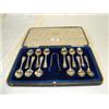 Image 1 : CASE AND 12 BIRMINGHAM SILVER TEASPOONS AND TONGS...