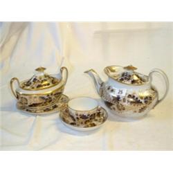 29 PIECES BLUE, WHITE AND GILT TEA AND COFFEEWARE...