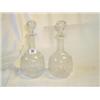 Image 1 : PAIR OF ETCHED CRYSTAL GLASS DECANTERS AND STOPPERS...