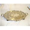Image 1 : LARGE SHAPED EP HANDLED SERVING TRAY...