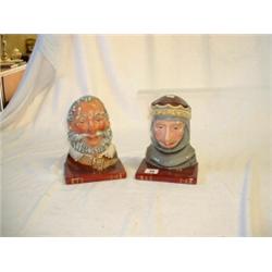 PAIR OF 7" ROYAL DOULTON BOOKENDS "HENRY V AND FALSTAFF" D7089 AND D7088...
