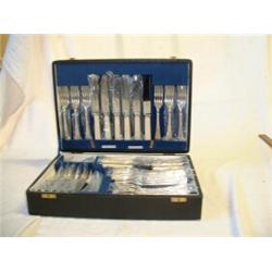 CANTEEN AND 36 PIECES OF BONE HANDLED CUTLERY...