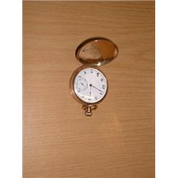 9CT GOLD FULL HUNTER SWISS MADE POCKET WATCH...