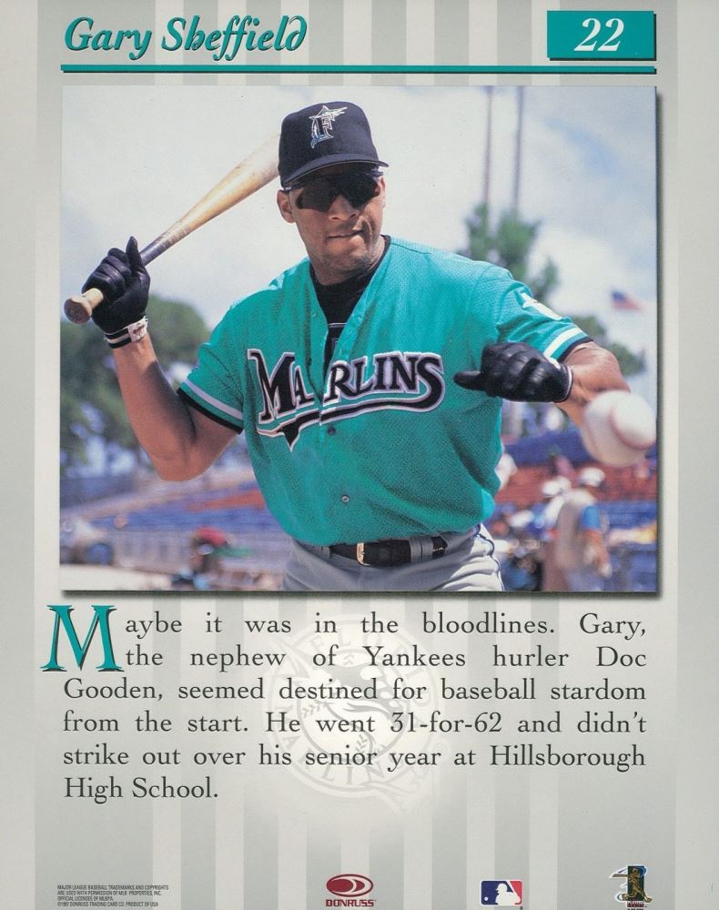 Gary Sheffield Signed Marlins 8x10 Photo Psa Coa