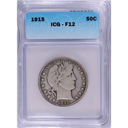 1915 BARBER HALF ICG F-12 KEY DATE