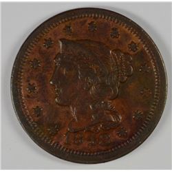 1848 LARGE CENT AU-58