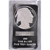 Image 1 : A FIVE OUNCE SILVERTOWNE .999 SILVER BAR,  A GREAT  SIZE  FOR A GIFT