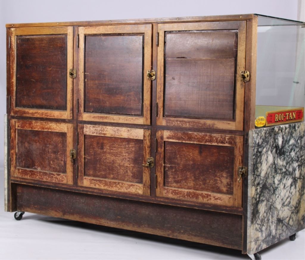 Antique Mercantile Cigar Humidor Display Case