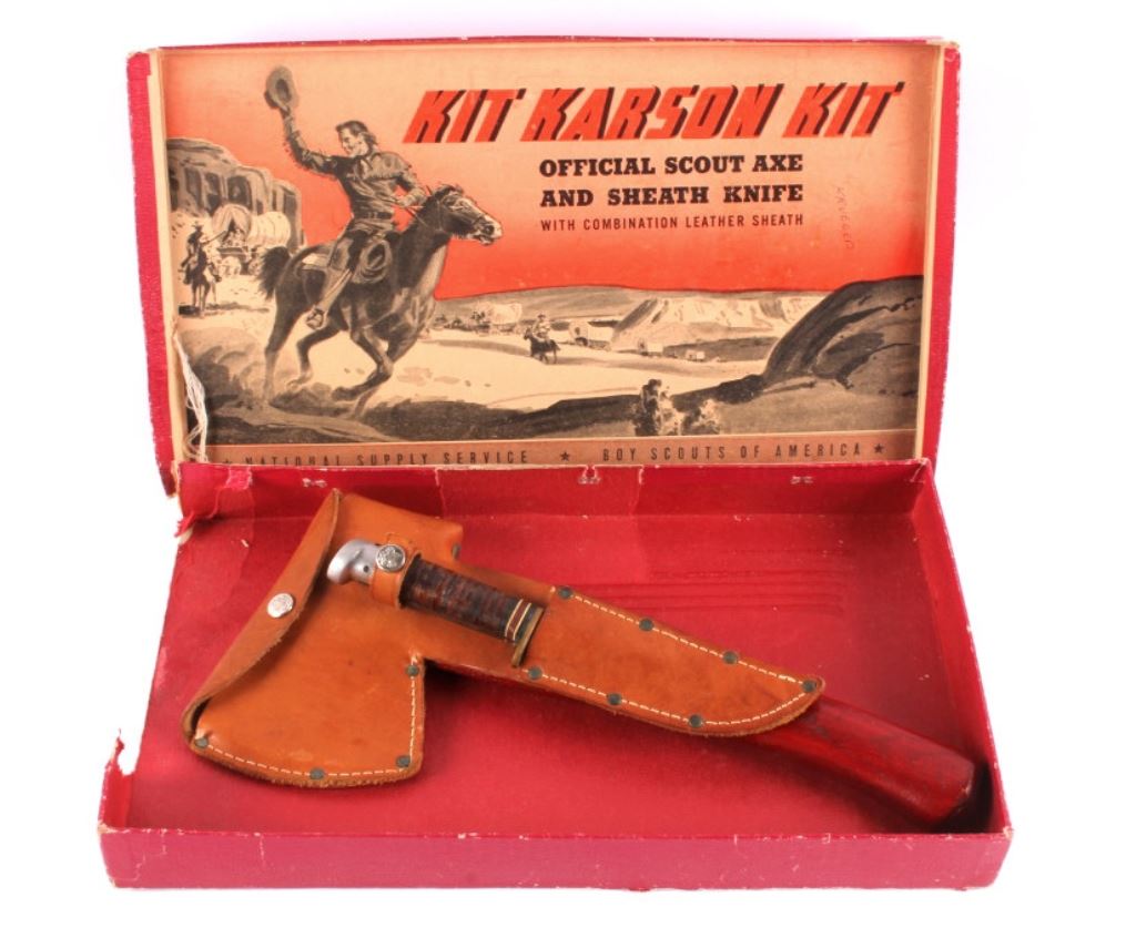 Kit Karson Boy Scouts Western Knife & Axe Kit