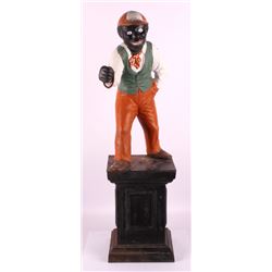 Antique Cast Iron Black Lawn Jockey Statue