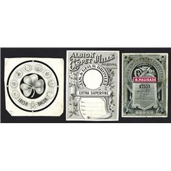 Carpet Labels & Proofs, ca.1870-90's