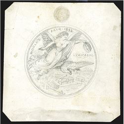 Pencil sketch for medal, 1893