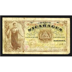 Banco De Nicaragua, 1889-1890 Issue Rarity.