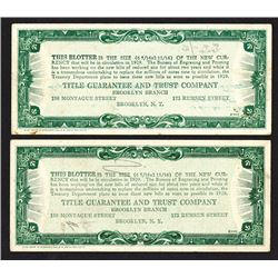 Small Size Currency blotters, 1929
