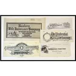 National Standard Insurance Co. of NY; Assurance Co. of America Sample Pair Plus stuff, ca.1900-20's