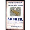 Image 1 : Coleman California Line, "Archer", ca. 1850-60's Clipper Ship Card.