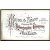 Image 1 : Major & Knapp Engraving, Mfg. and Lithographic Co. ca. 1850-60's Coated Stock Business Card.