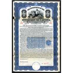 Government of the Dominion of Canada, 1922 Specimen Bond.
