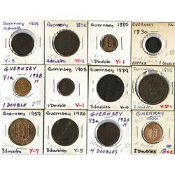 Guernsey Coin Assortment. 1830-1959.