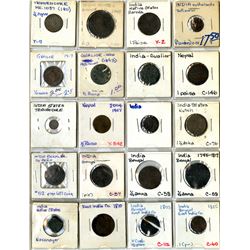 Wide Assortment of Indian Coins. 1802-1947. Wide range of dates and types.