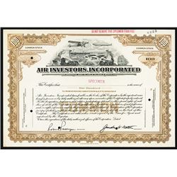 Air Investors, Inc. Specimen Stock.