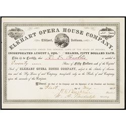 Elkhart Opera House Co. Issued Stock.