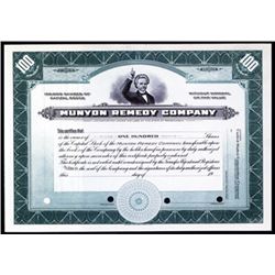 Munyon Remedy Co. Specimen Stock.