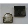 Image 1 : AN ORIENTEERING COMPASS, c.1900, lacquered brass and steel, silvered dial, black moroco pouch, di...