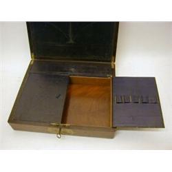 A REGENCY ROSEWOOD WRITING SLOPE, brass inlaid, fitted interior with secret drawer, width 35cm  £...