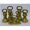 Image 1 : A COMPOSITE SERIES OF ELEVEN BRASS BELL WEIGHTS, late 19th Century, 7lb to 1/2 oz, makers Irk & G...