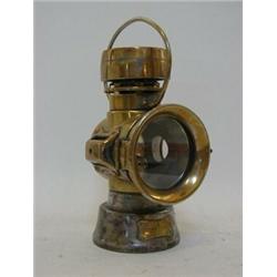 A JOSEPH LUCAS BRASS MOTORING LAMP, 'Kings Own, No.3H', height 17cm  £50-60...