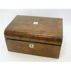 A VICTORIAN FIGURED WALNUT WRITING SLOPE, fitted interior, width 30cm  £30-50...