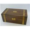 Image 1 : A MAHOGANY WRITING SLOPE, 19th Century, brass bound, fitted interior with two ink bottles, width ...