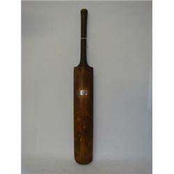 A VICTORIAN CRICKET BAT, with presentation plaque, 'Presented to S. Whetton for highest score, 6....