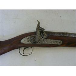 A BLUNDERBUS, 19th Century, mahogany stock, length 92cm £80-100...