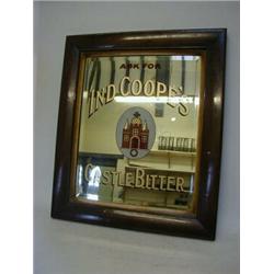 A BREWERY ADVERTISING MIRROR, 'Ask For Ind Coope's Castle Bitter', 60cm x 50cm  £50-80...