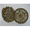 Image 1 : A PAIR OF PIERCED CAST METAL PLAQUES, mid 19th Century, cherub and scrollwork design, and another...
