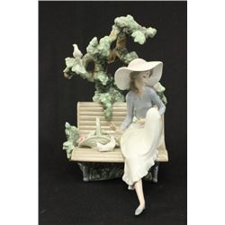 Lladro Girl on Bench with Dove #5365