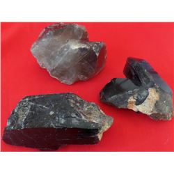 Three Smoky Quartz Crystals