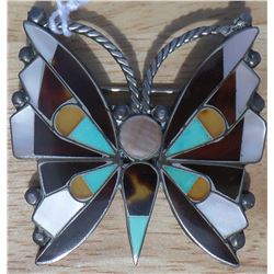 Zuni Inlaid Butterfly Pin