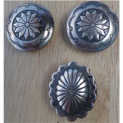 Three Sterling Silver Button Covers