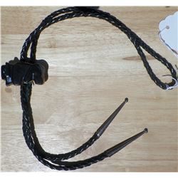 Sterling Silver Zuni Bear Fetish Bolo Tie