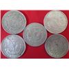 Image 8 : Five (5) Morgan Silver Dollars